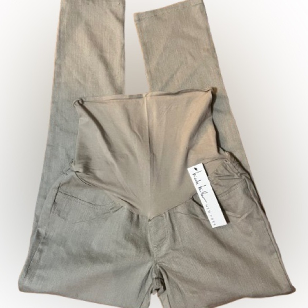 NWT Nicole Miller New York Taupe Maternity Pants Size Small